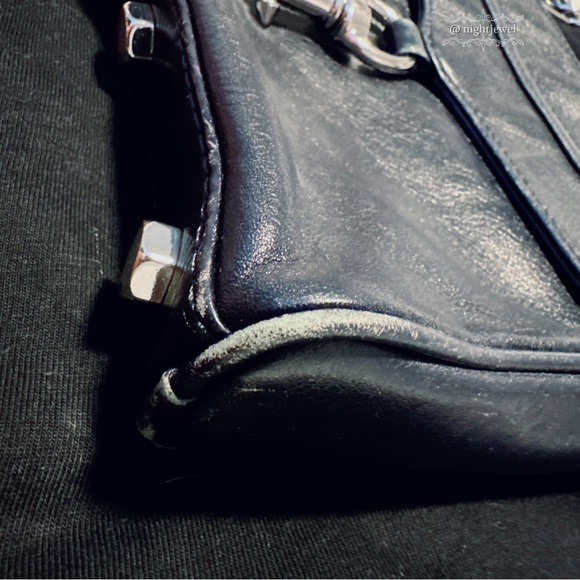 💙REBECCA MINKOFF Dark Navy Blue MAC clutch crossbody small medium silver chain - Picture 5 of 10